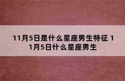 11月5日是什么星座男生特征 11月5日什么星座男生